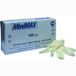 Перчатки медицинские смотровые латексные MiniMAX